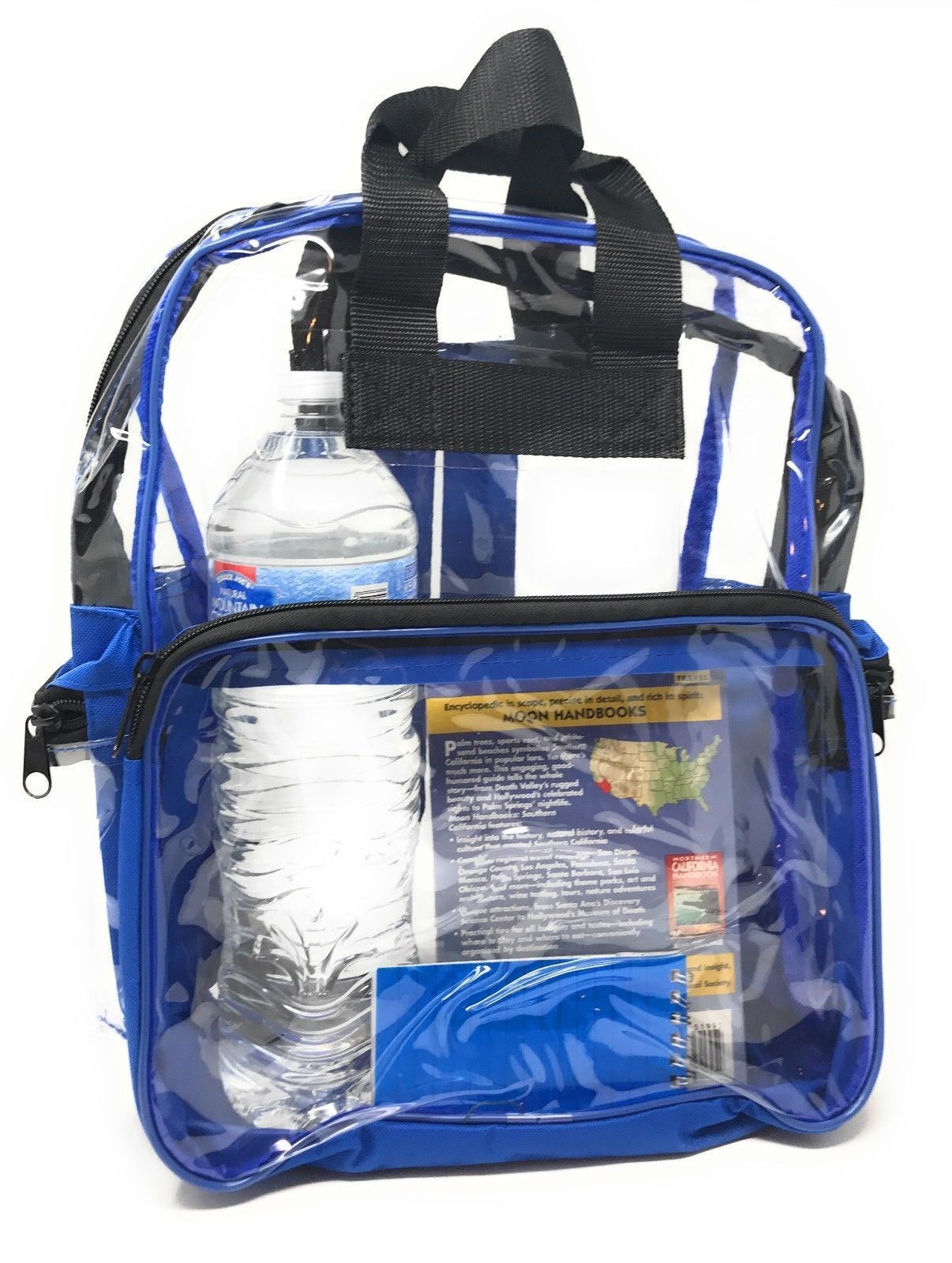Clear Transparent Backpack Book Bag School Stadium Security Tsa Travel Rally 12X15inch-Royal Blue-