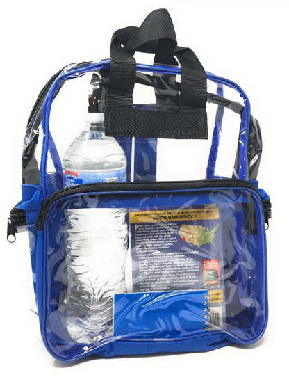 Clear Transparent Backpack Book Bag School Stadium Security Tsa Travel Rally 12X15inch-Royal Blue-