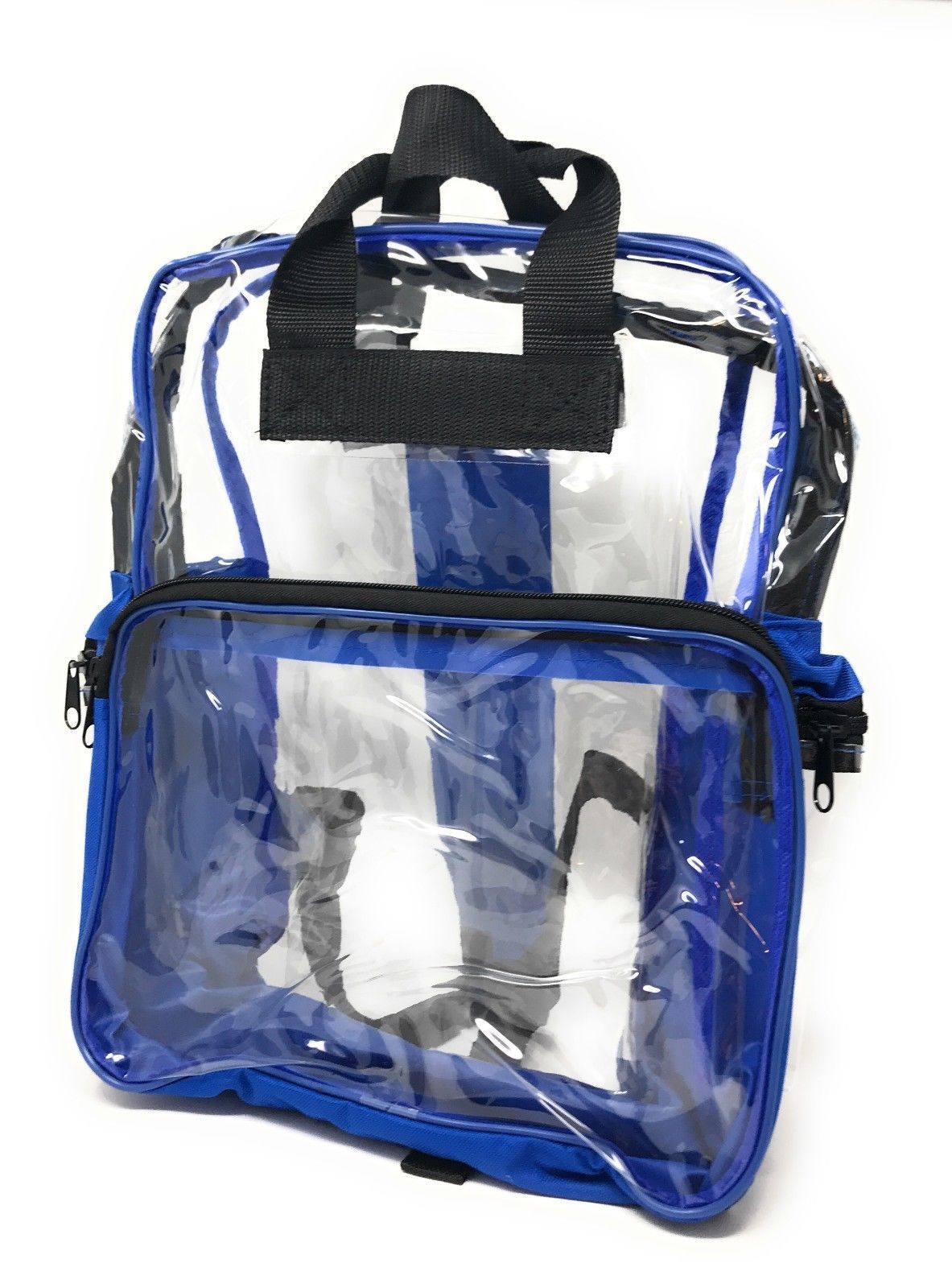 Clear Transparent Backpack Book Bag School Stadium Security Tsa Travel Rally 12X15inch-Royal Blue-