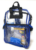 Clear Transparent Backpack Book Bag School Stadium Security Tsa Travel Rally 12X15inch-Royal Blue-