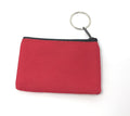 Coin Pouch Wallet Change Holder Purse With Key Chains 4 Colors Id Holder Cards-Red-