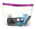 TSA Friendly Unisex Toiletry Clear Cosmetics Pouch Bags Travel Airport Security-Purple-