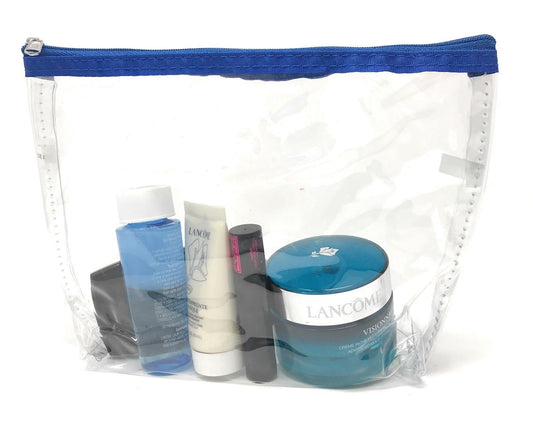 TSA Friendly Unisex Toiletry Clear Cosmetics Pouch Bags Travel Airport Security-Red-