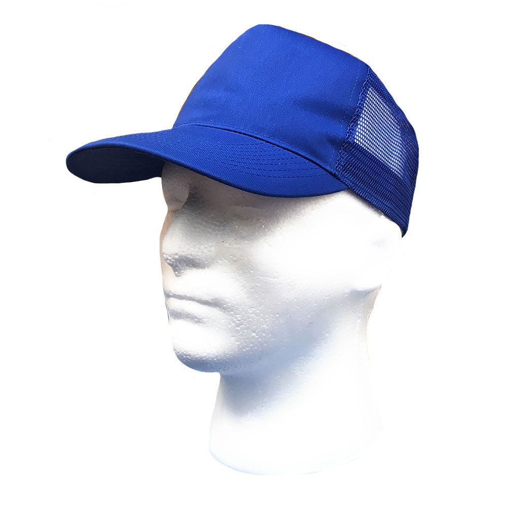 Cotton Twill Baseball Mesh Trucker 5 Panel Constructed Hats Caps-ROYAL-
