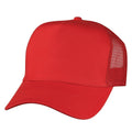 Cotton Twill Baseball Mesh Trucker 5 Panel Constructed Hats Caps-RED-