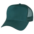 Cotton Twill Baseball Mesh Trucker 5 Panel Constructed Hats Caps-DARK GREEN-