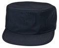 Cotton Twill Flat Top Low Crown Cadet Military Army Patrol Hats Caps-BLACK-