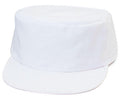 Cotton Twill Flat Top Low Crown Cadet Military Army Patrol Hats Caps-WHITE-
