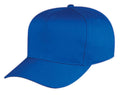 100% Cotton Twill 5 Panel Baseball Hats Caps Hook and Loop Closure-ROYAL-