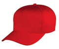 100% Cotton Twill 5 Panel Baseball Hats Caps Hook and Loop Closure-RED-