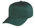 100% Cotton Twill 5 Panel Baseball Hats Caps Hook and Loop Closure-DARK GREEN-