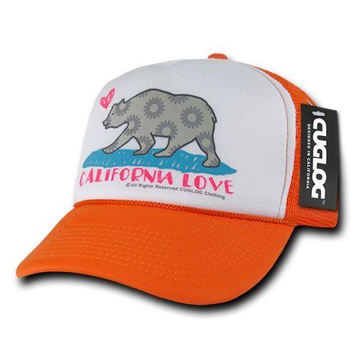 Cuglog 5 Panel California Love Foam Trucker Baseball Hat Cap California Bear-Black-