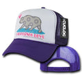 Cuglog 5 Panel California Love Foam Trucker Baseball Hat Cap California Bear-Purple-