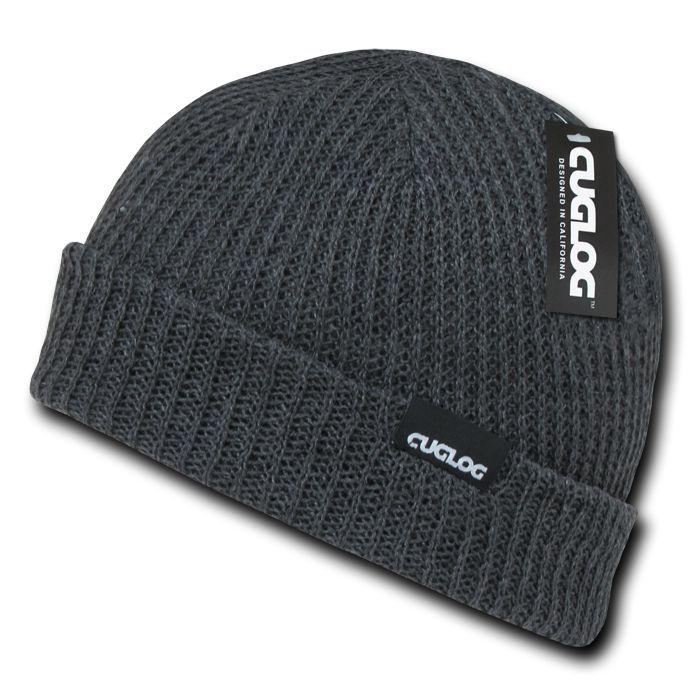 Cuglog Beanies Sweater Sailor Cuffed Cable Knit Hats Caps Warm Winter-Charcoal-