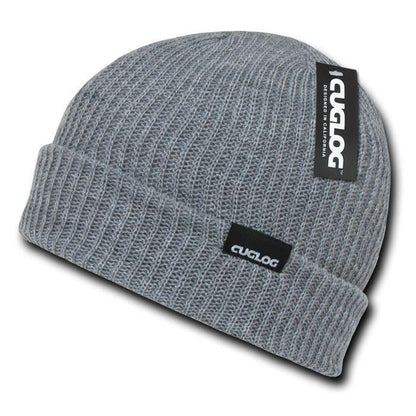 Cuglog Beanies Sweater Sailor Cuffed Cable Knit Hats Caps Warm Winter-Heather Grey-