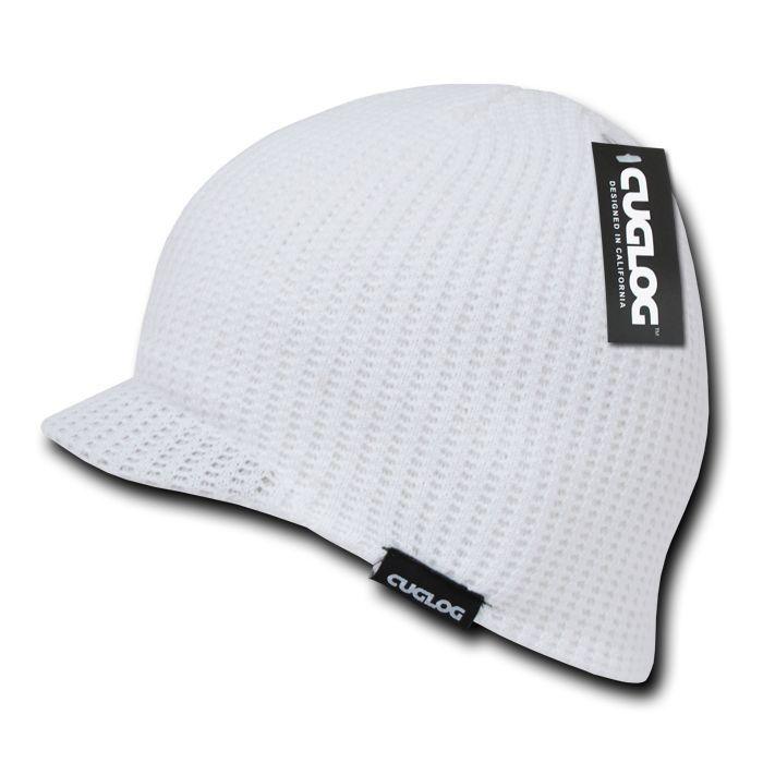Cuglog Beanies Mckinley Waffle Knit Visor Caps Ski Snowboard Warm-Black-