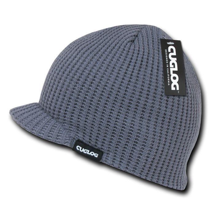 Cuglog Beanies Mckinley Waffle Knit Visor Caps Ski Snowboard Warm-Grey-