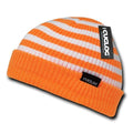 Cuglog Beanies Rasta Sailor Striped Knit 3 Tone Winter Skull Caps Hats Ski Warm-Orange/White-