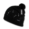 Cuglog Ben Nevis Cuffed Slouchy Beanies Big Fuzzy Ball Style Winter Caps Hats-BLK-
