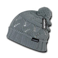 Cuglog Ben Nevis Cuffed Slouchy Beanies Big Fuzzy Ball Style Winter Caps Hats-LIGHT GREY-