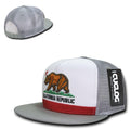 Cuglog California Republic Cal Flag 5 Panel Trucker Caps Hats Cali Bear-Gray-