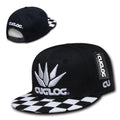 Cuglog Checker Retro Flat Bill High Crown 6 Panel Snapback Caps Hats-Black/White 1-