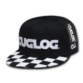 Cuglog Checker Retro Flat Bill High Crown 6 Panel Snapback Caps Hats-Black/White 2-