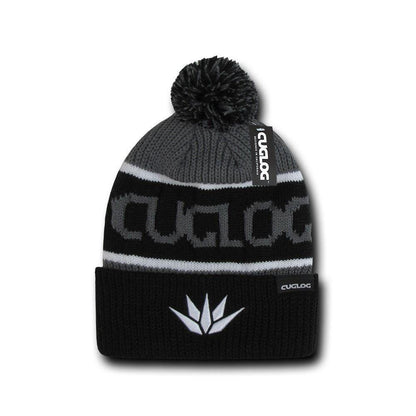 Cuglog Cotopaxi Beanies Fuzzy Ball Pom Pom Style Winter Caps Hats Ski-BLACK/GOLD-