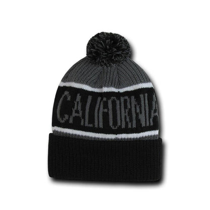 Cuglog Cotopaxi Beanies Fuzzy Ball Pom Pom Style Winter Caps Hats Ski-BLACK/GOLD-