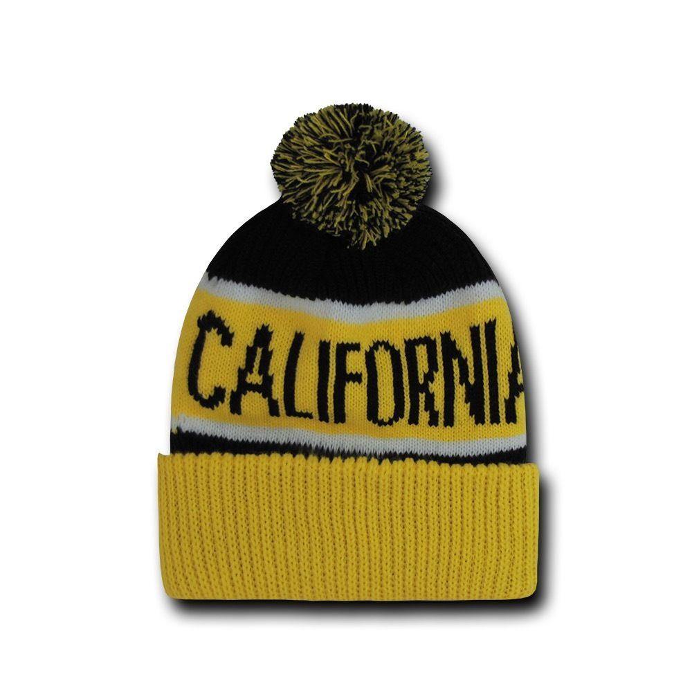 Cuglog Cotopaxi Beanies Fuzzy Ball Pom Pom Style Winter Caps Hats Ski-BLACK/GOLD-