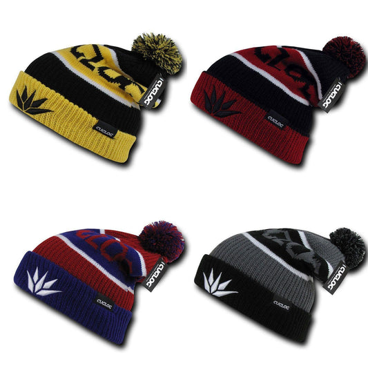 Cuglog Cotopaxi Beanies Fuzzy Ball Pom Pom Style Winter Caps Hats Ski-BLACK/GOLD-