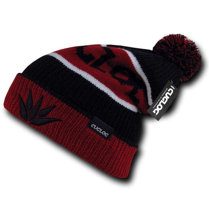 Cuglog Cotopaxi Beanies Fuzzy Ball Pom Pom Style Winter Caps Hats Ski-BLACK/RED-