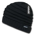 Cuglog Hip Reggae Slouchy Beanies Striped Knit Cuffed Stitch Winter Hats Caps-Black-