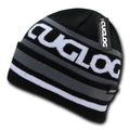 Cuglog Kailash Striped Beanies Braided Style Winter Cuffed Caps Hats-BLACK/GREY-
