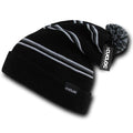Cuglog Kinabalu Slouchy Cuffed Beanies Winter Caps Pom Hats-BLACK-