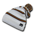 Cuglog Kinabalu Slouchy Cuffed Beanies Winter Caps Pom Hats-WHITE-