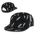 Cuglog Logo Printed 5 Panel Racer Racing Jockey Biker Caps Hats-Black / White-