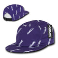 Cuglog Logo Printed 5 Panel Racer Racing Jockey Biker Caps Hats-Purple / White-