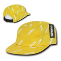 Cuglog Logo Printed 5 Panel Racer Racing Jockey Biker Caps Hats-Yellow / White-