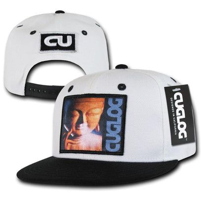 Cuglog Matreya Smoking Buddha Patch 6 Panel Flat Bill Snapback Caps Hats-Charcoal/Black-
