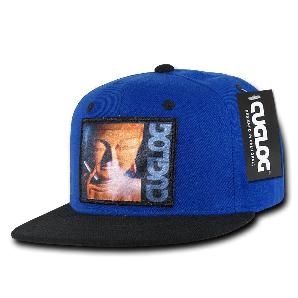 Cuglog Matreya Smoking Buddha Patch 6 Panel Flat Bill Snapback Caps Hats-Charcoal/Black-