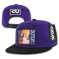 Cuglog Matreya Smoking Buddha Patch 6 Panel Flat Bill Snapback Caps Hats-Purple/Black-