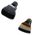 Cuglog Matterhorn Rugged Beanies Pom Style Thick Knit Winter Cuffed Caps Hats-BLACK/GREY/WHITE-