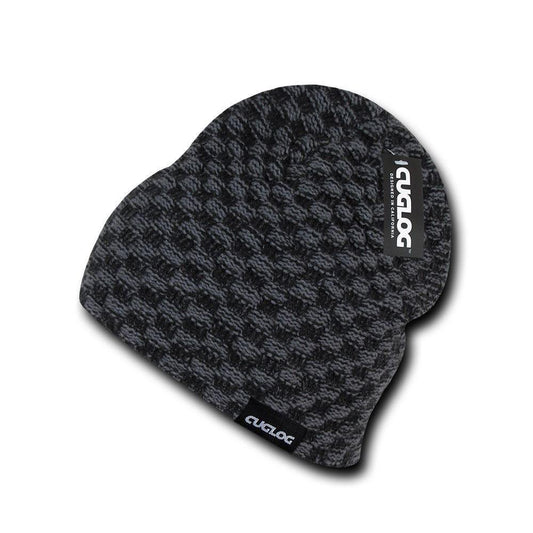 Cuglog Ngauruhoe Stretchy Beanies Medium Length Winter Caps Hats Ski Skull Black-
