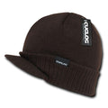 Cuglog Ribbed Knit Cuffed Double Lined Gi Visor Beanies Warm Winter Cap Hat-Brown-