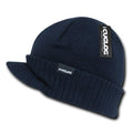 Cuglog Ribbed Knit Cuffed Double Lined Gi Visor Beanies Warm Winter Cap Hat-Navy-