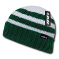 Cuglog Sailor Beanies Colorful Striped Cuffed Cable Knit Skull Caps Hats Winter-Emerald/White-