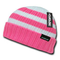 Cuglog Sailor Beanies Colorful Striped Cuffed Cable Knit Skull Caps Hats Winter-Hot Pink/White-