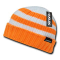 Cuglog Sailor Beanies Colorful Striped Cuffed Cable Knit Skull Caps Hats Winter-Orange/White-