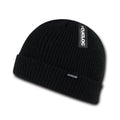 Cuglog Taranaki Stylish Cuffed Beanies Winter Caps Hats Ski Unisex-BLACK-